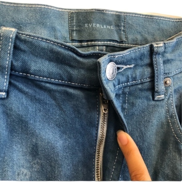 Everlane Blue Acid Wash High Rise Straight 30 - Picture 6 of 12